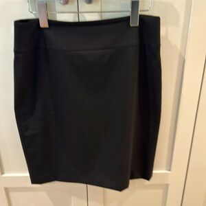 Elie Tahari Classic lightweight wool suiting black wide band waist skirt 6